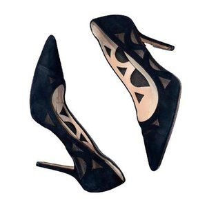 Jimmy Choo Suede heels with webbed sides